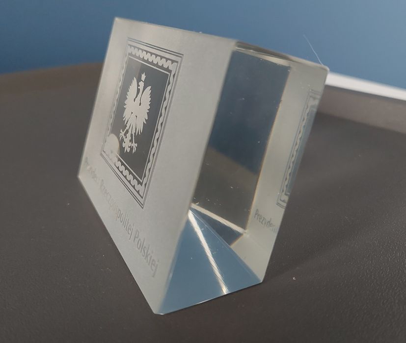 Kryształ "Prezydent Rzeczpospolitej Polskiej" - Jabłoński, UNIKAT!!