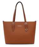 FLORA&CO torebka damska klasyczna sztywna z paskiem V048 camel