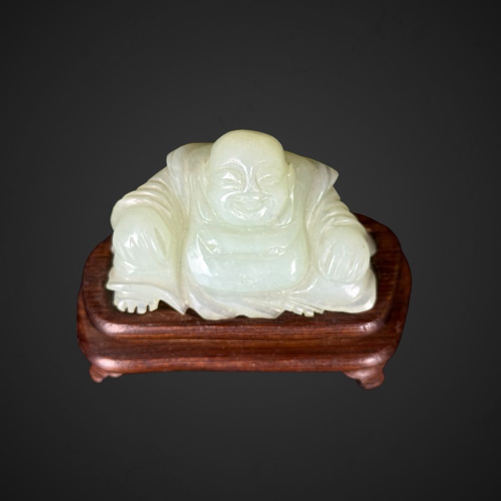 Figurka budda azja chiny Jadeit/nefryt na podstawce B41/61813