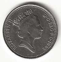 10 Pence de 1992, Reino Unido, Isabel II