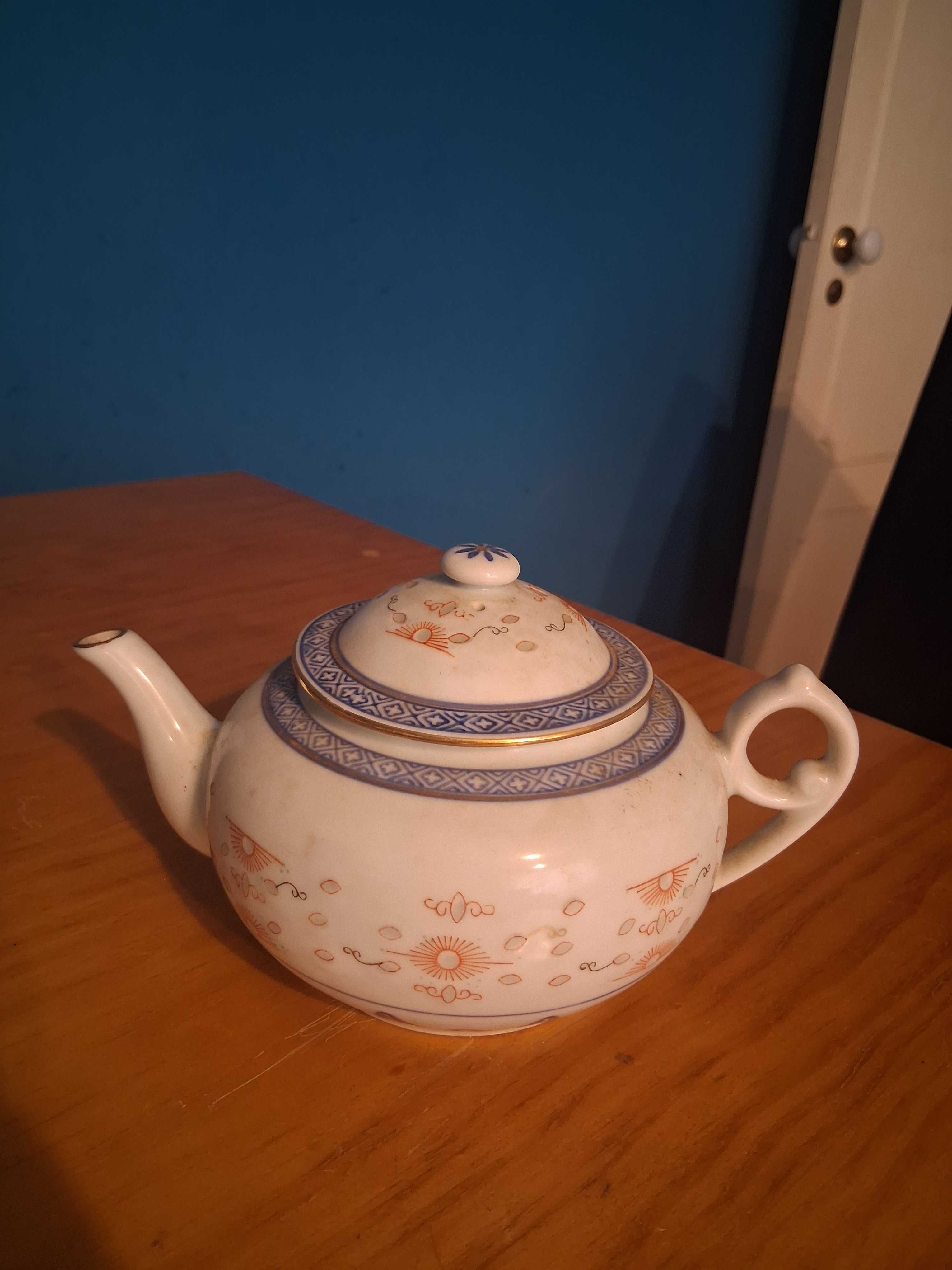 Serviço de chá e café chinês em porcelana Bago de Arroz 16 Peças