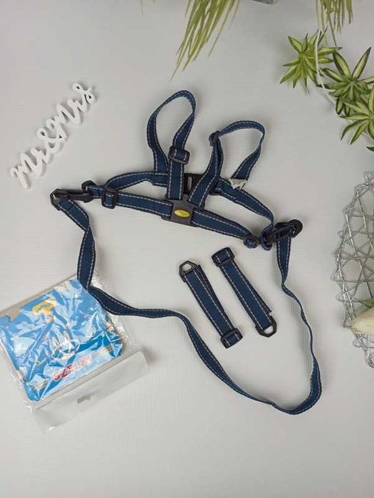 Granatowe Niemowlęce Dziecięce Szelki Spacerowe Zabezpieczające Smycz