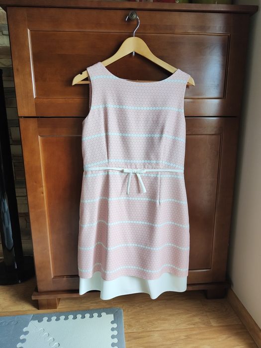 Sukienka damska 40 L Modello pudrowy róż wesele komunia chrzest imprez