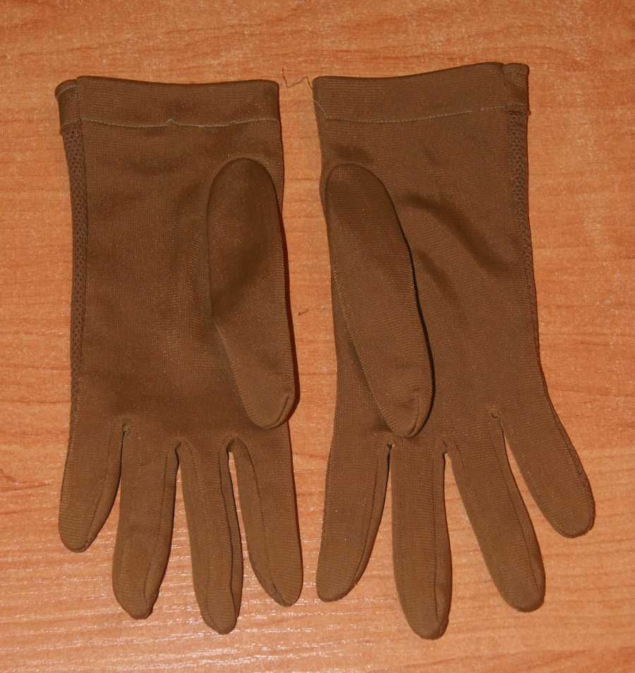 Stare eleganckie rękawiczki brązowe oryginał PRL