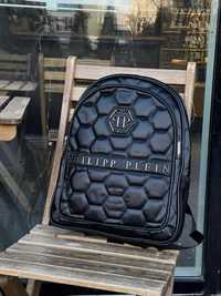 Рюкзак кожаный черная черепаха Philipp Plein