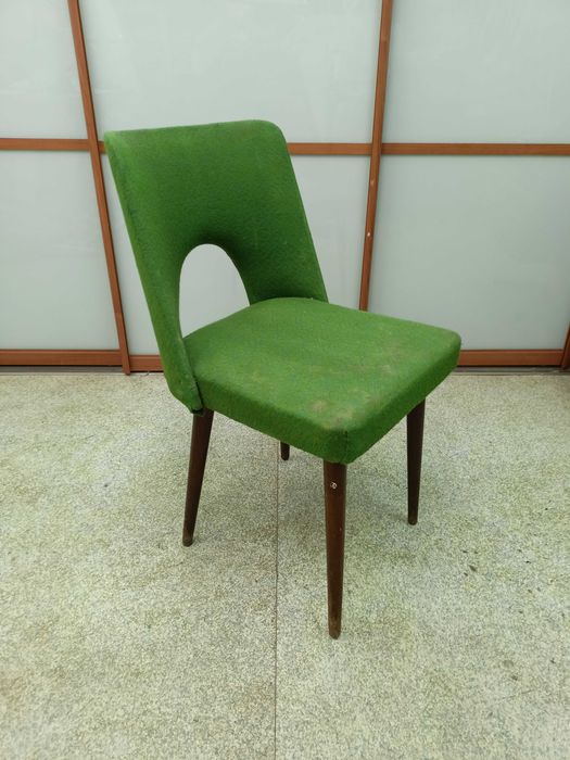 Krzesło fotel 1020 Leśniewski, muszelka, vintage, PRL, lata 60