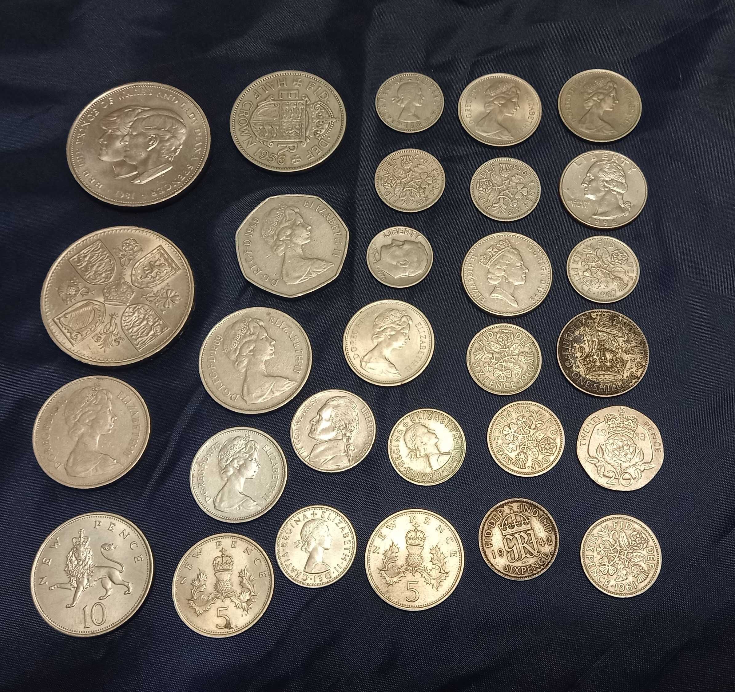 Angielskie monety kolekcjonerskie od 1906 do 1999, 110 szt.
