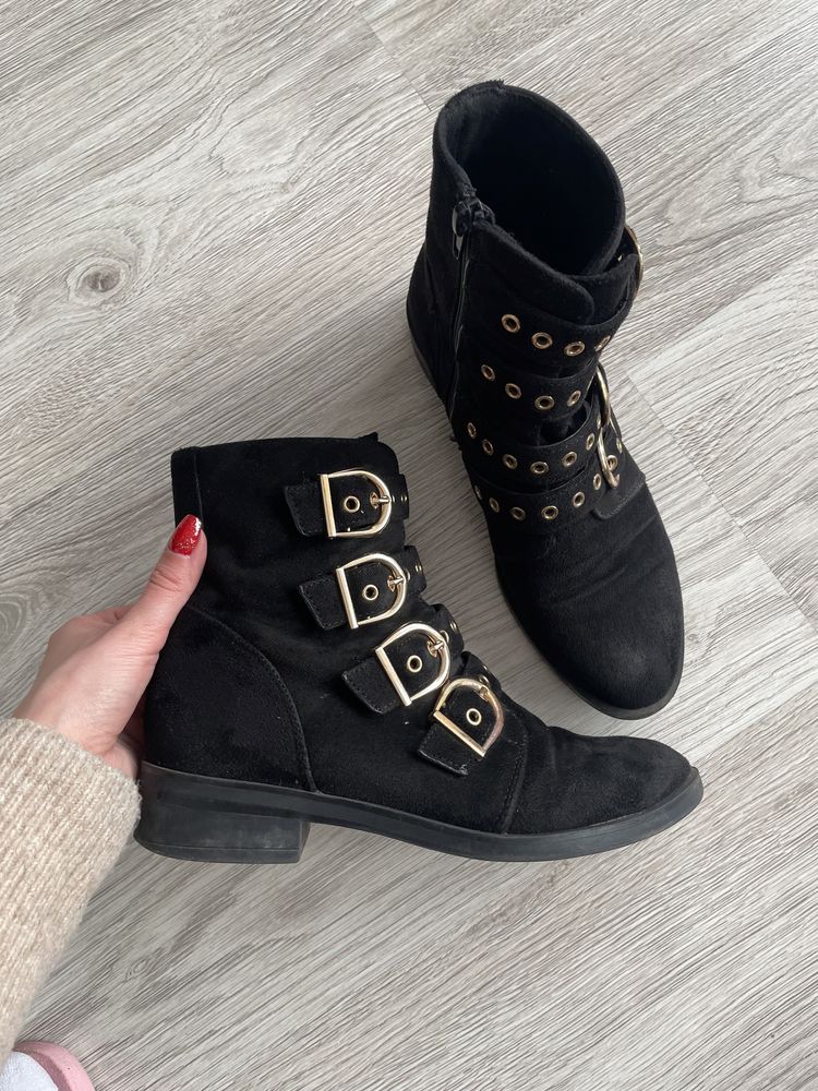 Buty czarne botki sztyblety 38