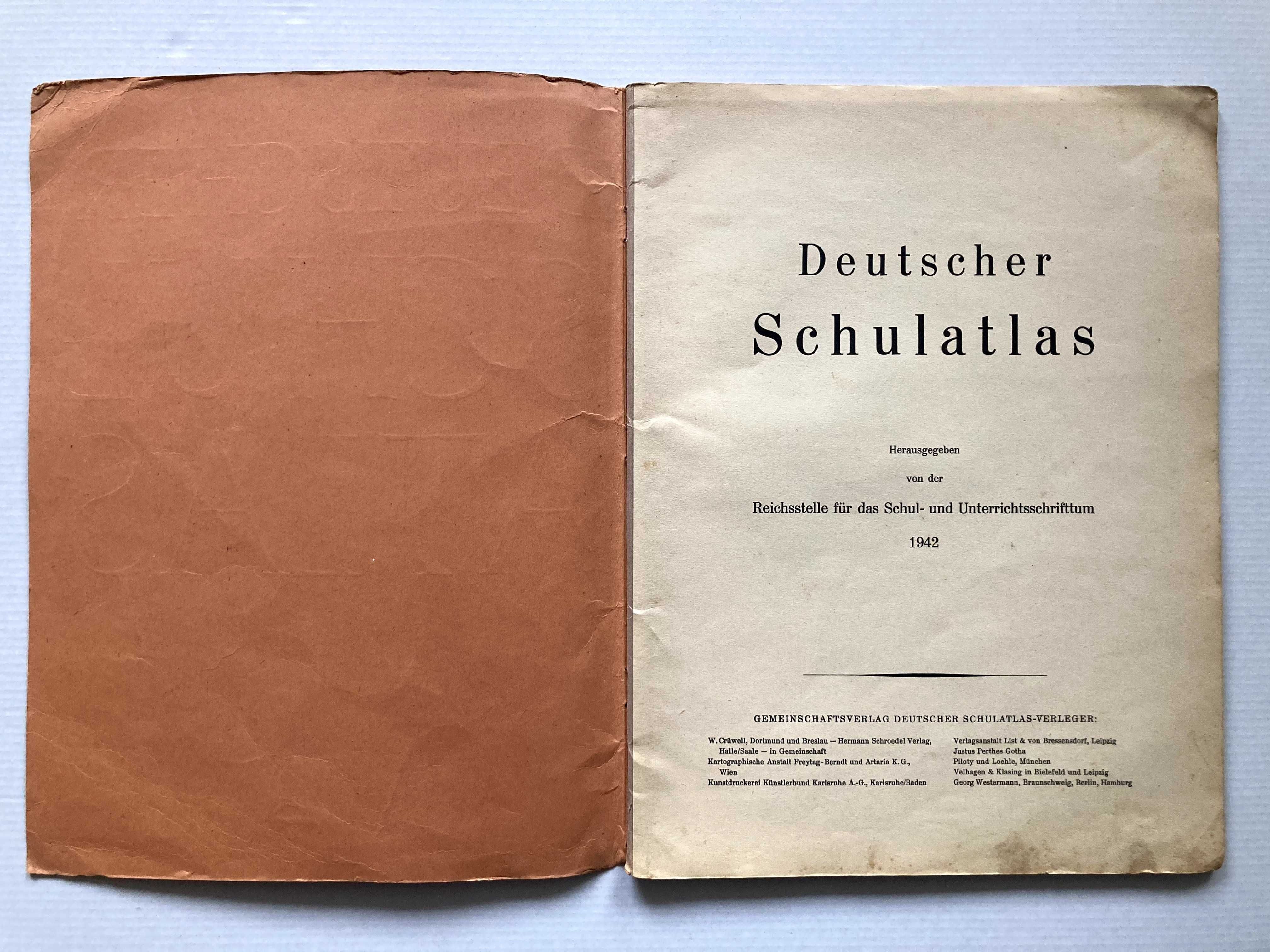 Deutscher Schul Atlas 1942 stary atlas niemiecki