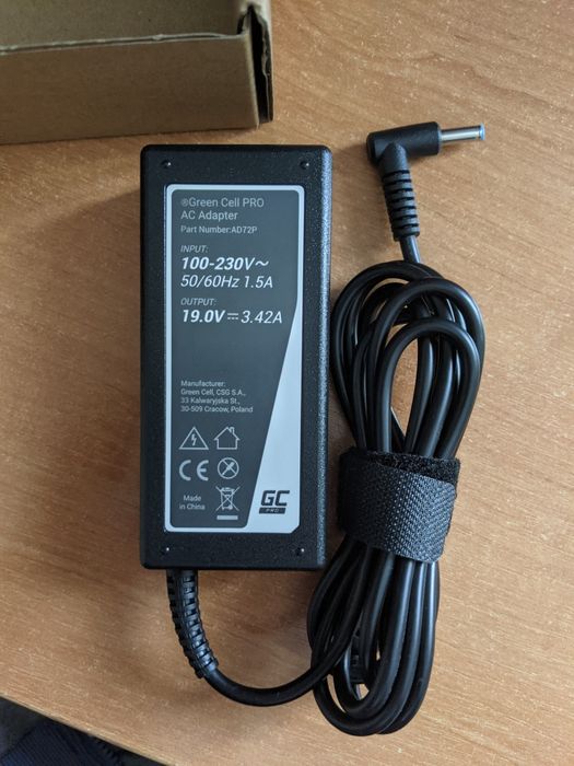 Зарядне для ноутбука Green Cell Pro Ad72p  Adapter Green Cell PRO 19V