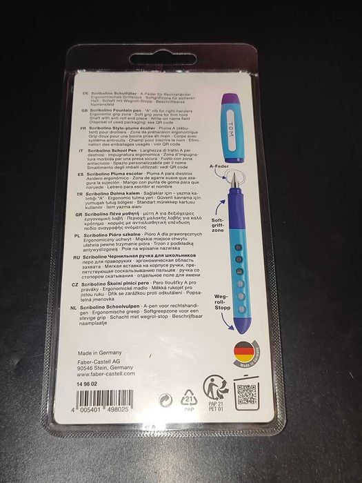 Nowe Pióro Faber Castell Scribolino Dla Praworęcznych 56 Nabojów