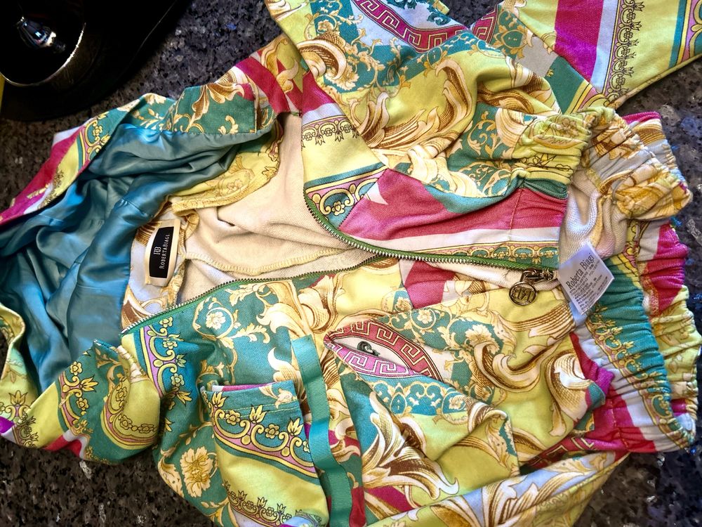 Bluza Roberta Biagi-zloty zamek/sliczne pastele r.uni