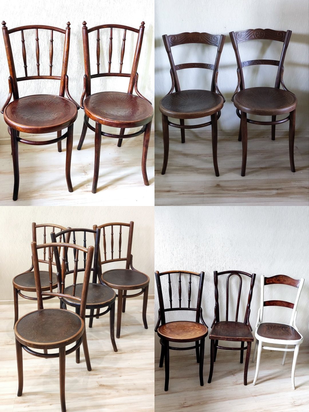 Стулья, стільці віденські, старовинні, Тонет, THONET.