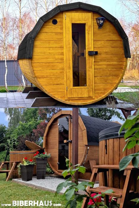 SAUNA Ogrodowa 300 cm + OKNO 100% + GRATIS Beczka 500L + Akcesoria