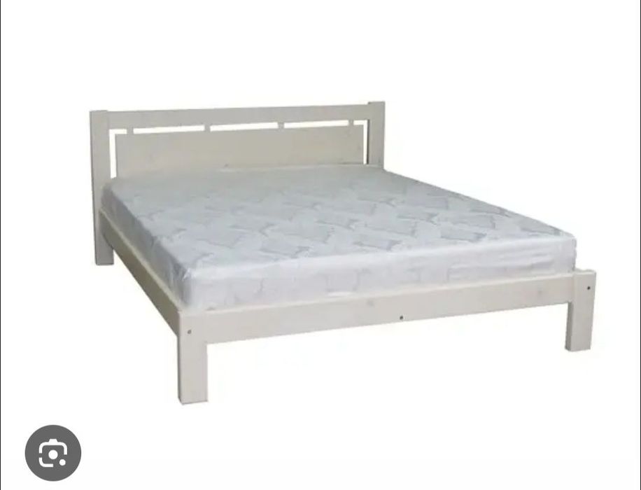 Ліжко дерев'яне біле розмір 140×200