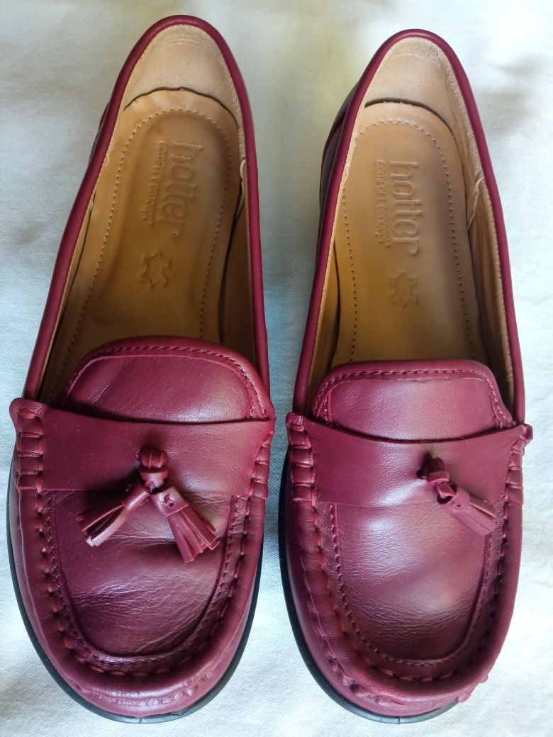 Кожаные Мокасины Hotter Comfort Concept, Бордовые, р. 36 (UK 3, US 5)