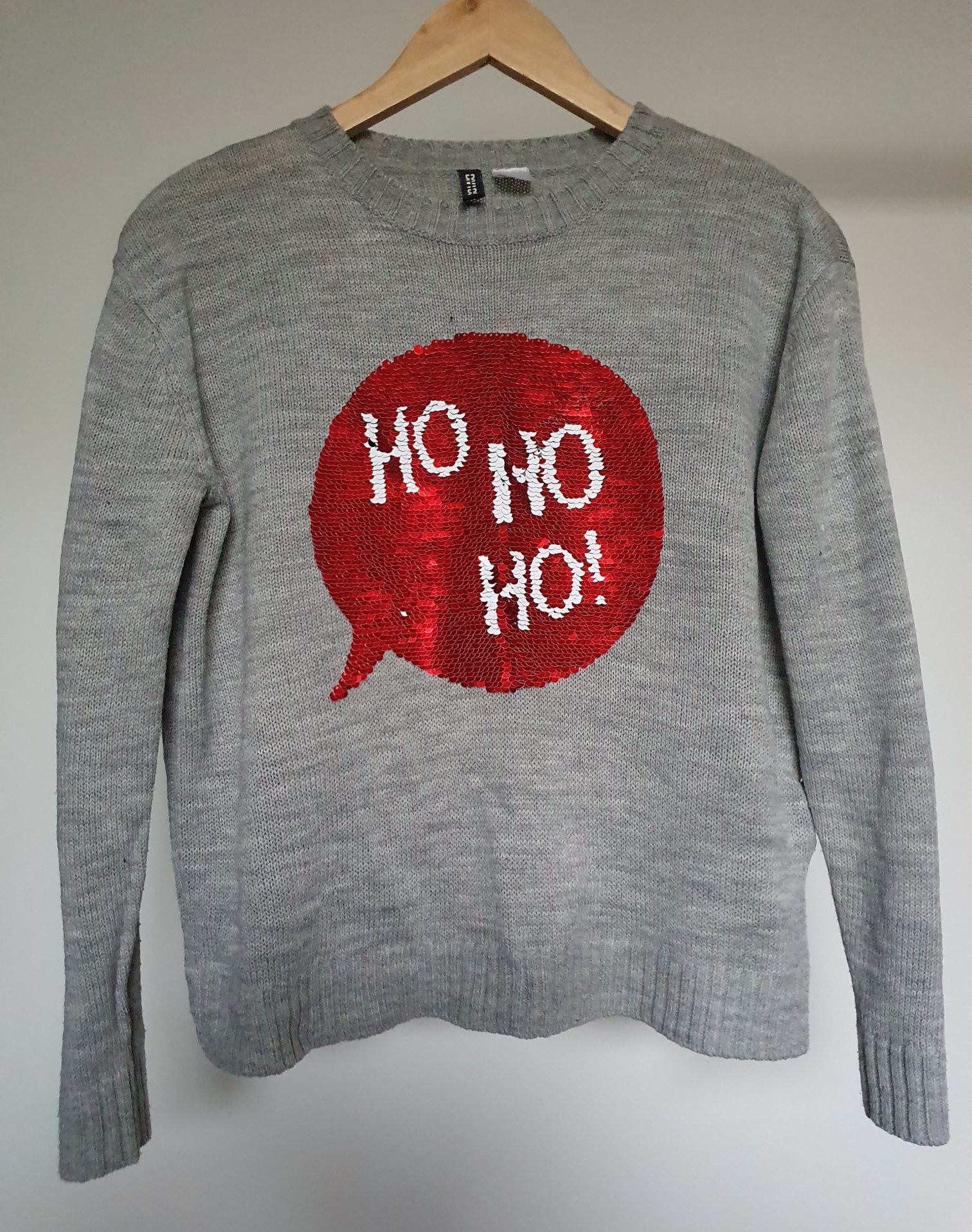 Sweter damski świąteczny, ugly sweter H&M rozmiar S cekiny