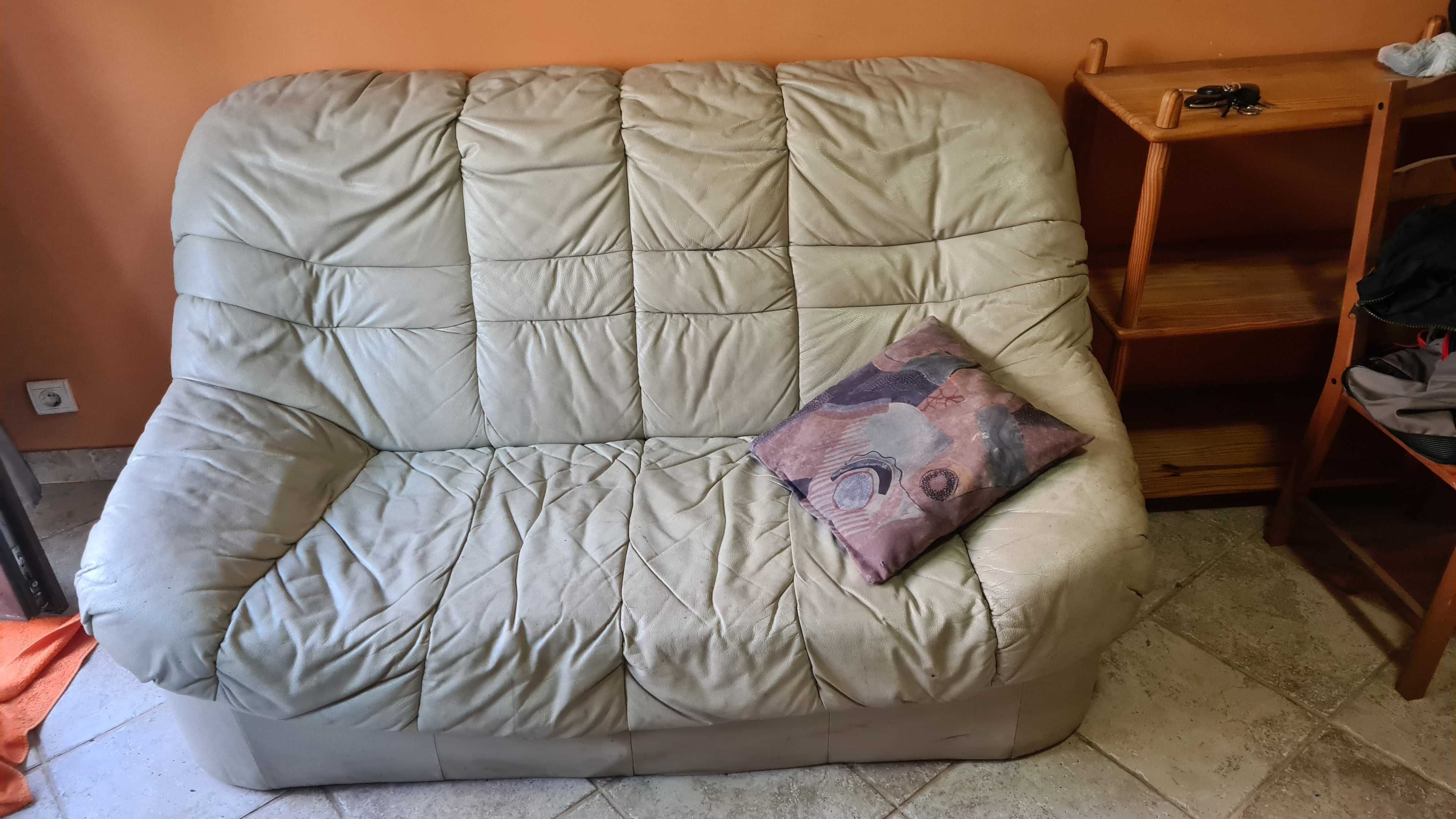 Sofa dwuosobowa+fotel skórzane