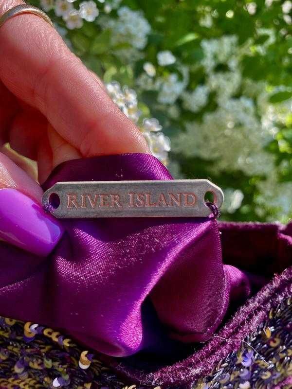 River Island винтаж бархатная сумка с бусами муранского стекла