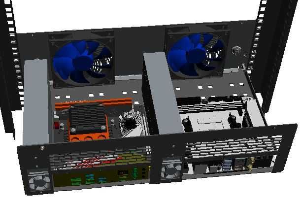 Obudowa RACK 19 cali 3U / R-CASE 5 / 2 x ITX, 2 x 1U flex ATX / RAW