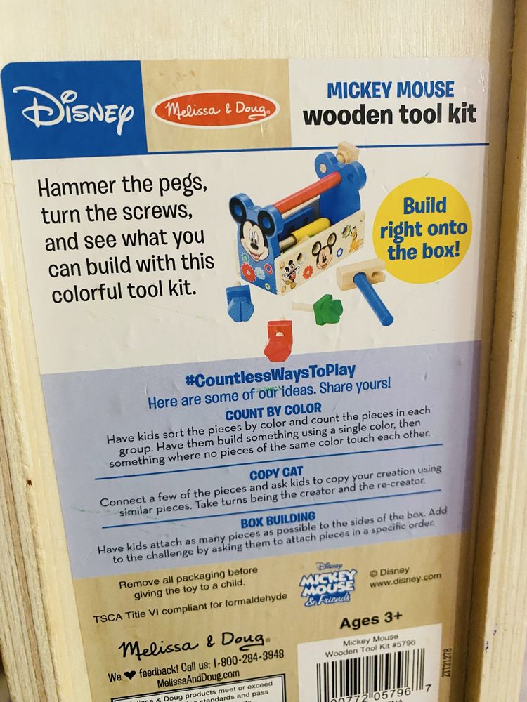 Оригінальна іграшка для розвитку Doug Mickey Mouse Wooden Tool Box Toy