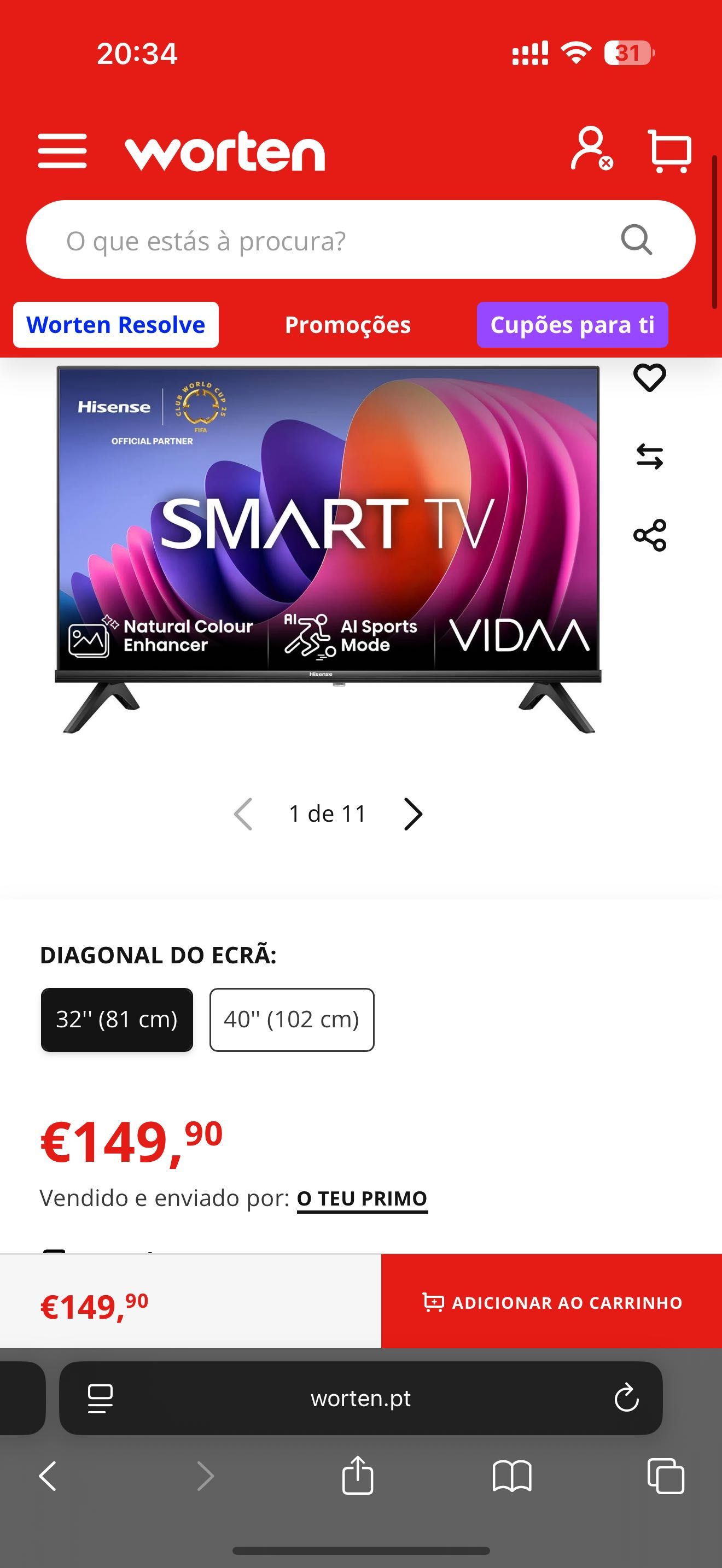 televisão hinesse smart tv