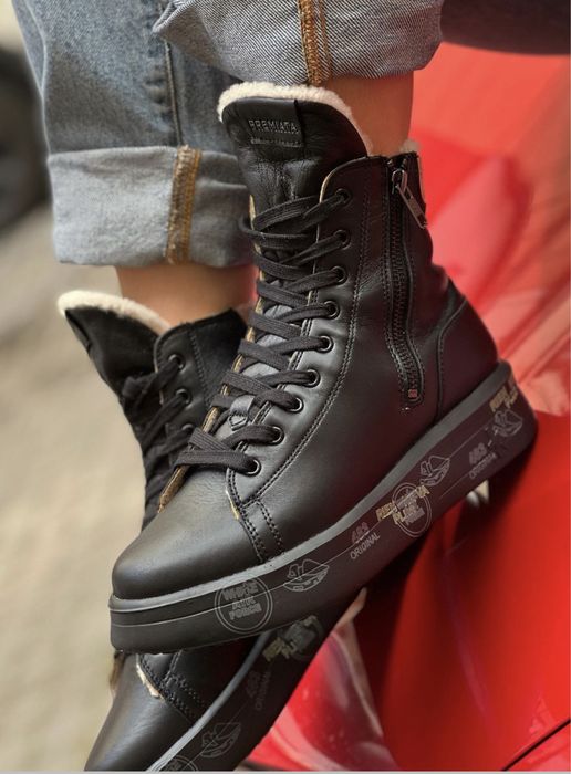 Зимние чёрные ботинки Премиата преміата premiata