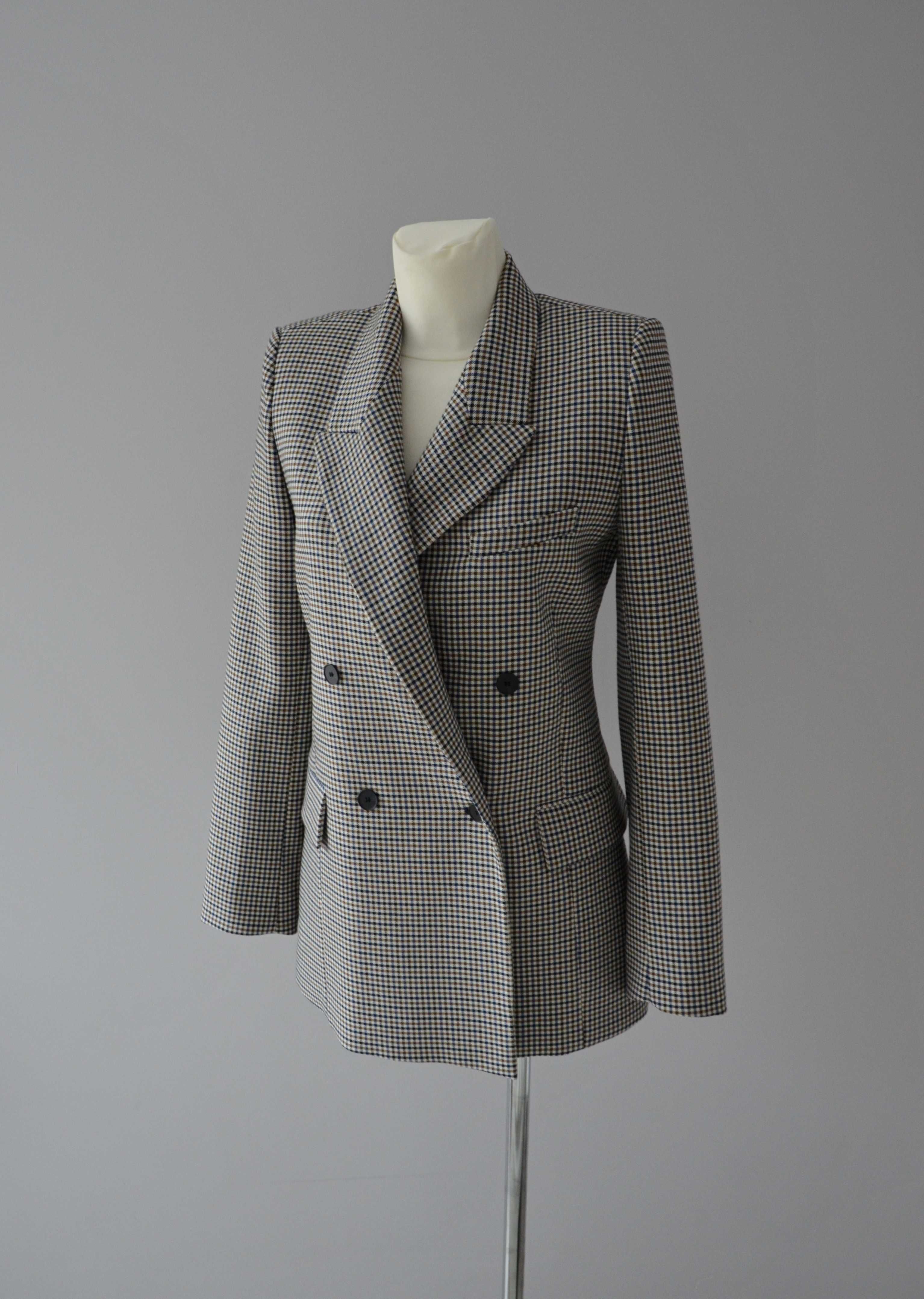 Zara marynarka w kratkę kratka pepitka blezer old money 36 S