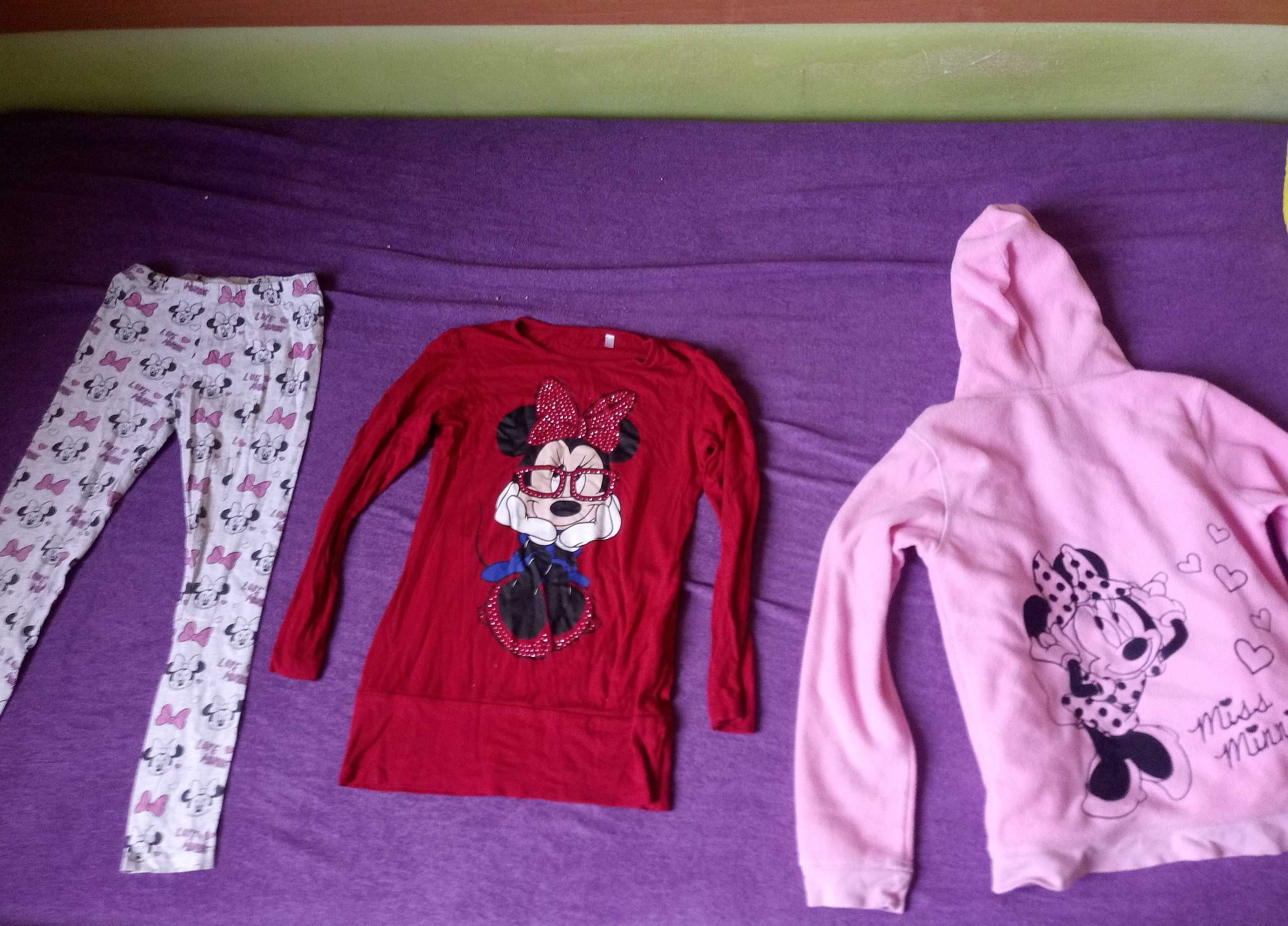 Sukienka, bluza polarowa i legginsy z Myszką Minnie, Disney, 128-134