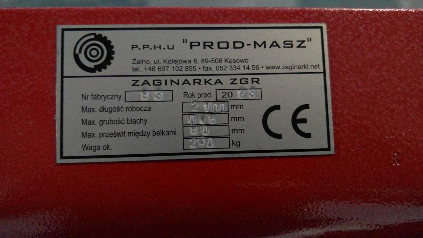 Nowy Model Zaginarka RED2200 LIGHT Giętarka do Blachy Krawędziarka CE