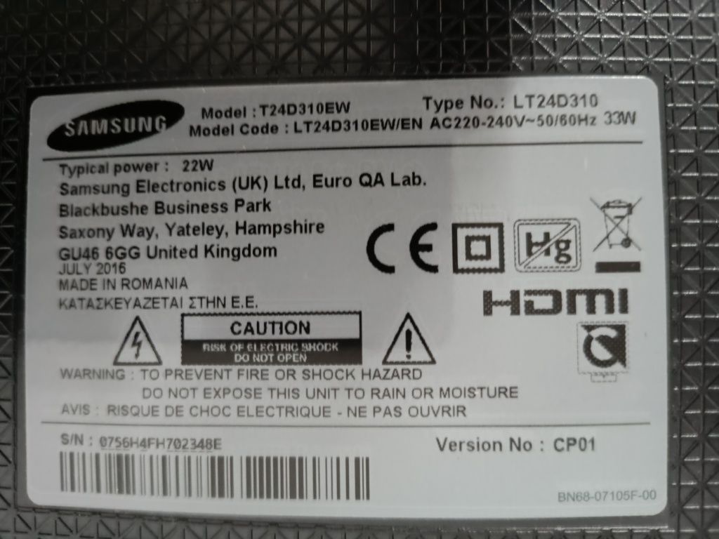 Tv Samsung 60cm a cores