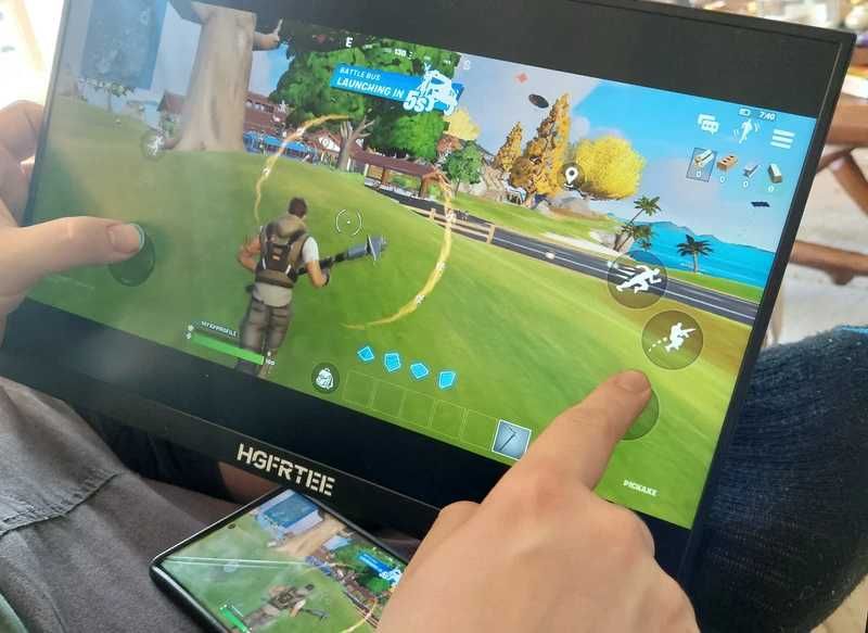 Monitor portátil hgfrtee com touchscreen e usb c