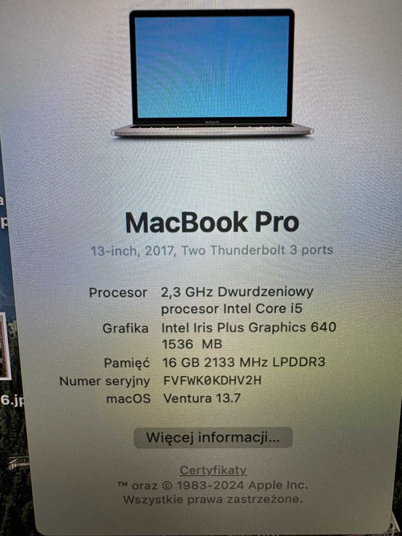 Laptop Apple MacBook Pro 13" Intel Core i5