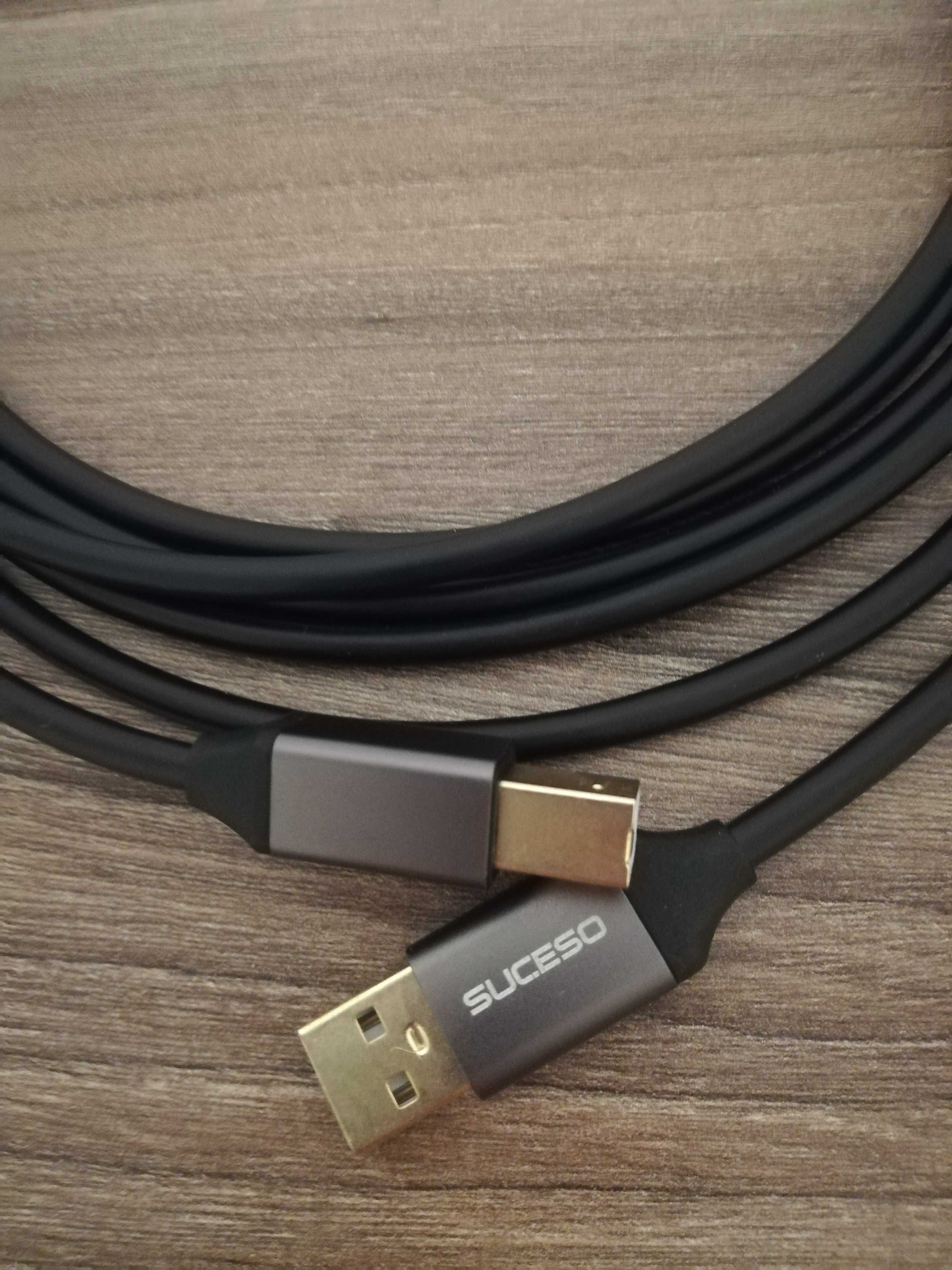 Kabel do drukarki USB 2 m/6,5 stopy USB 2.0 typ A SUCESO.