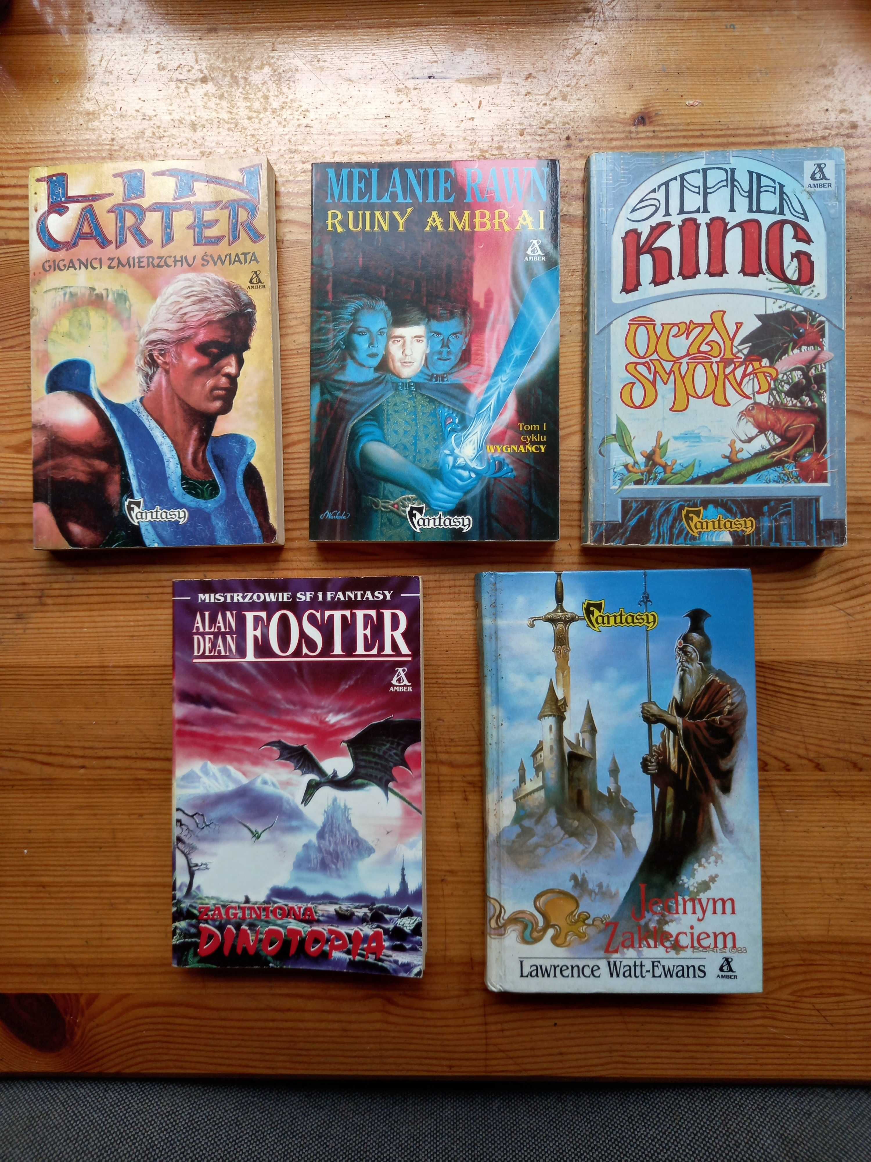 Książki fantasy , zestaw pięciu pozycji , różni autorzy .
