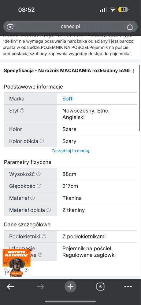 Narożnik Macadamia