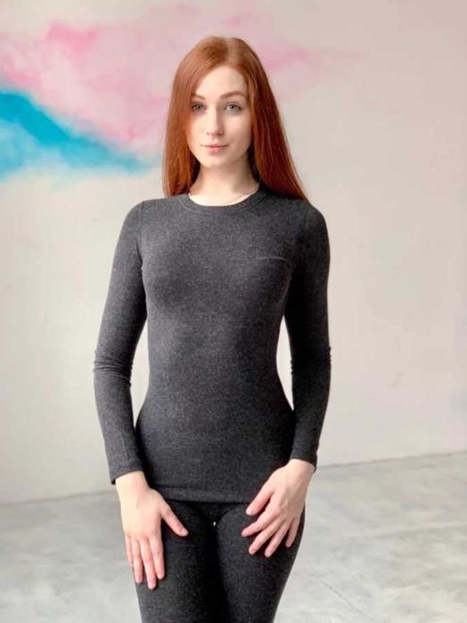 Термобілизна жіноча з вовною чорна