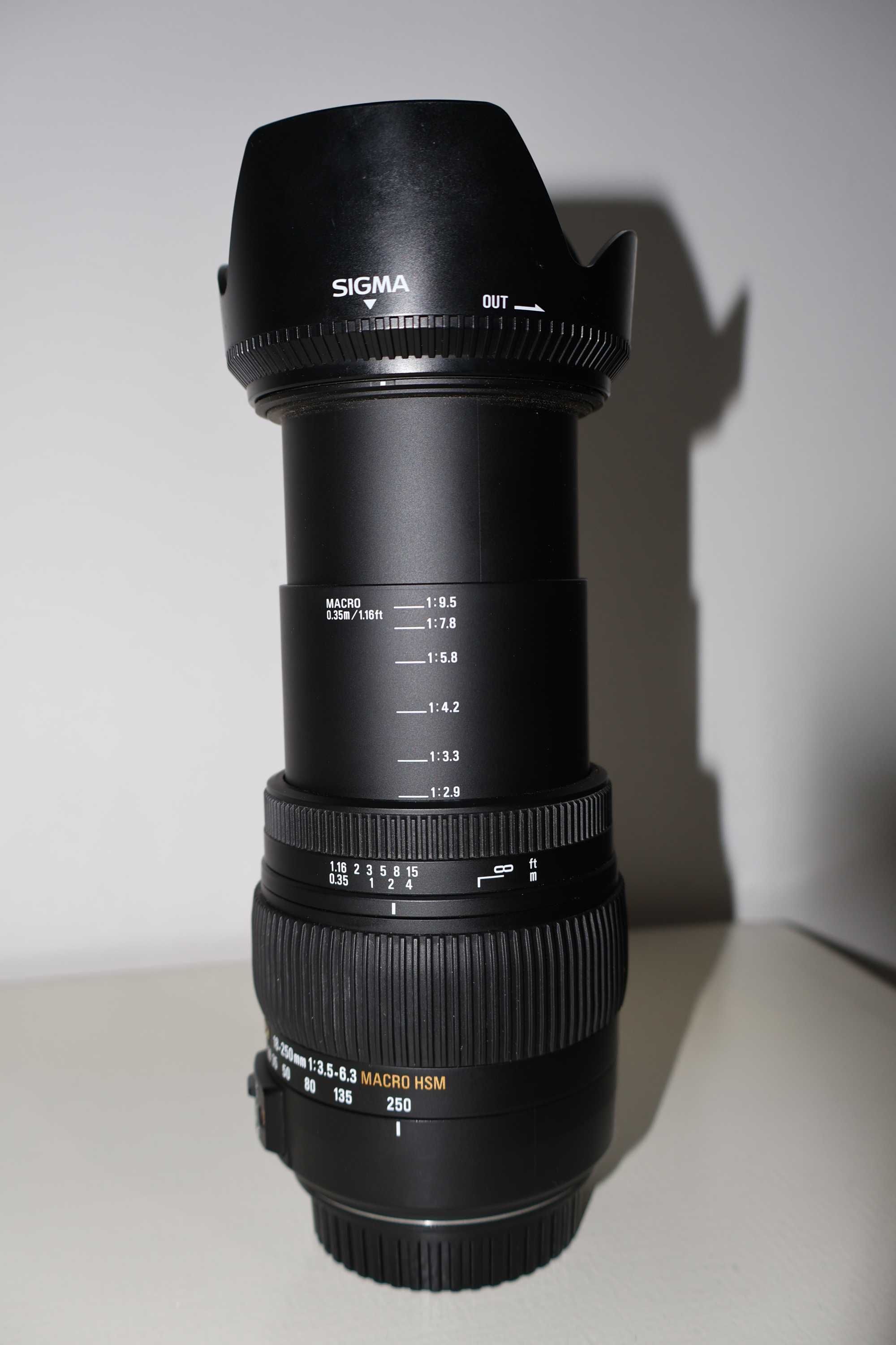 Sigma 18 250mm macro HSM (Canon) com Parasol