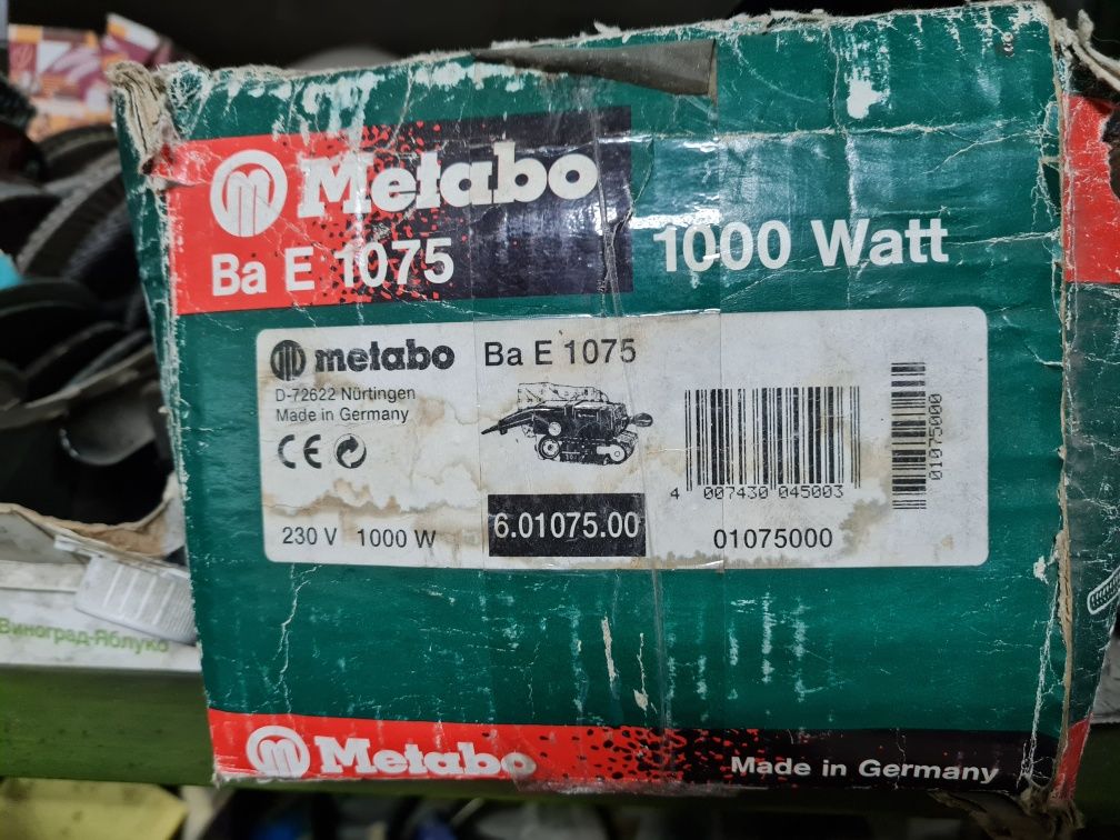 Ленточная шлифовальная машина Metabo Ba E 1075 с мешком для пыли