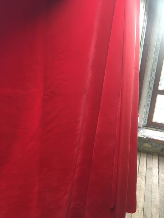 Ткань бархат красноалый