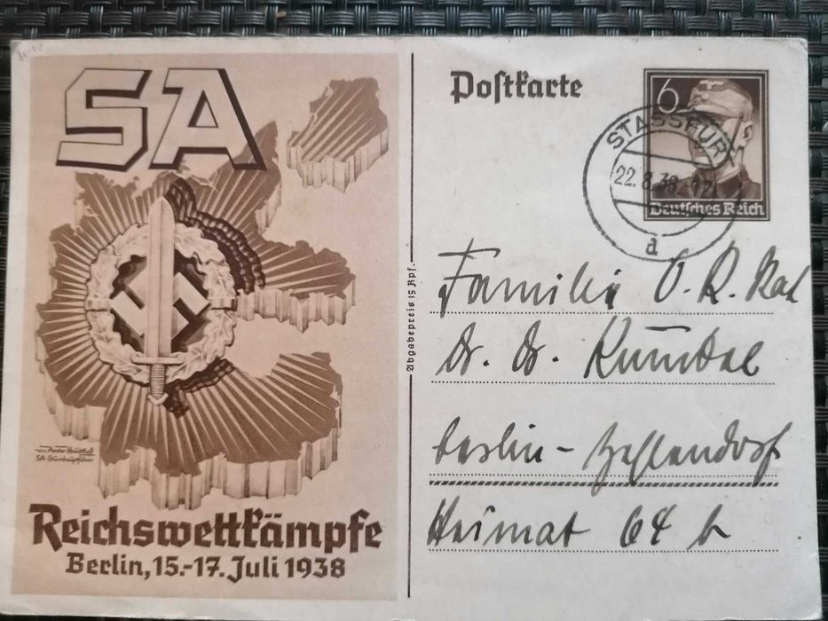 18 interessantes e RAROS postais do Terceiro Reich. 1933 a 1944