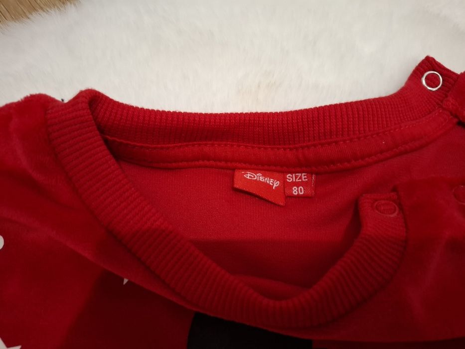 Dres, Minnie Mouse świąteczny zestaw, Disney, welurowy, rozmiar 80