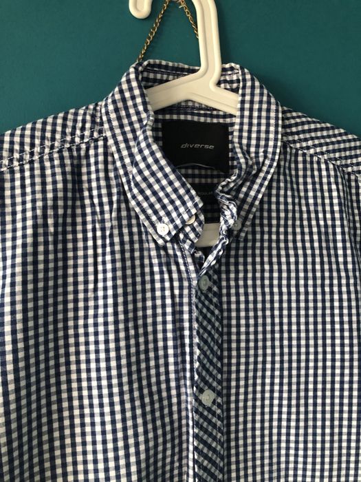 Koszula w kratę z długim rękawem diverse M medium regular fit