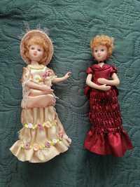 2x lalka porcelanowa damy z minionych epok