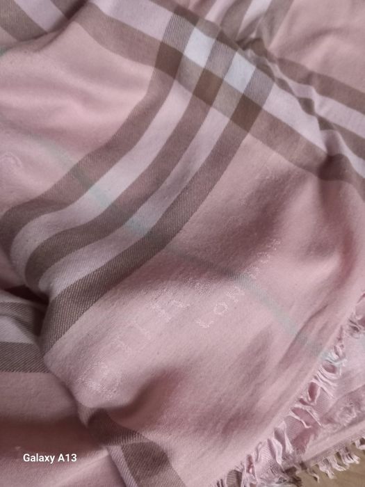 Mega duży szalik burberry róż kaszmir