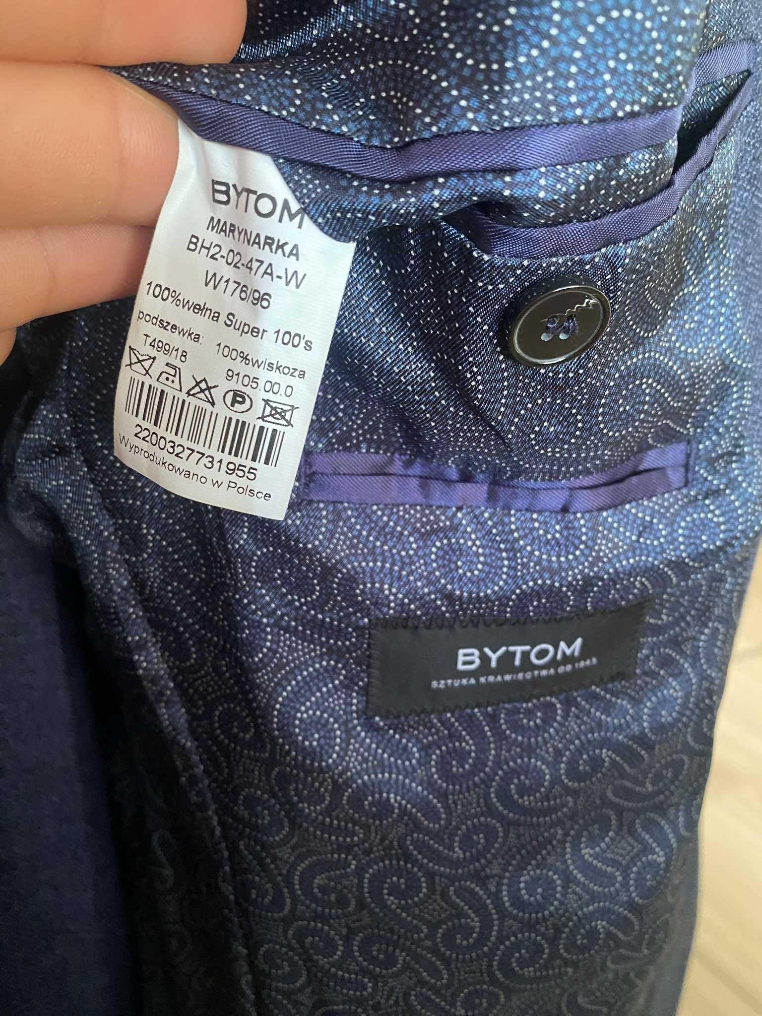 Garnitur BYTOM Borhaug - marynarka i spodnie M/L - 100% wełna - gratis