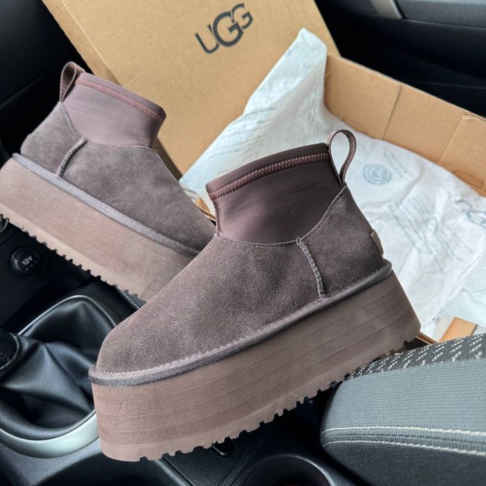Жіночі уги на платформі з резинкою UGG Dipper Boots Brown Premium
