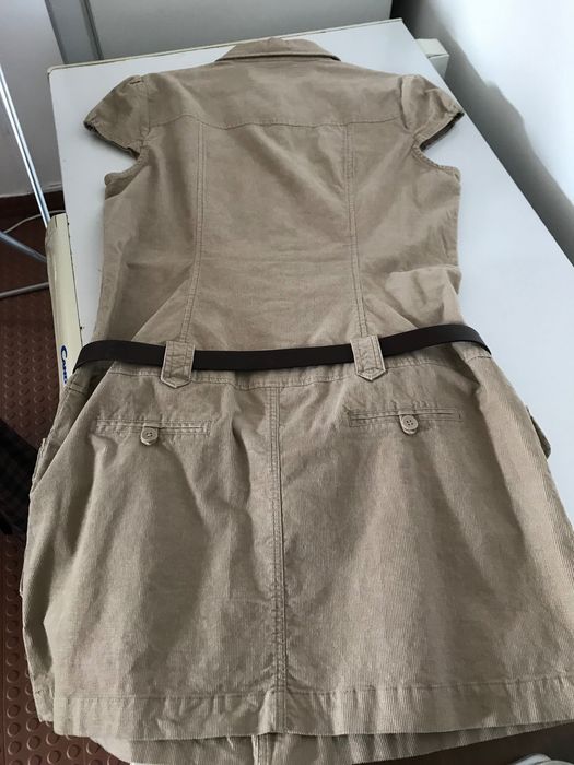 Vestido / Saia de Bombazine Bege Pinkie Nova