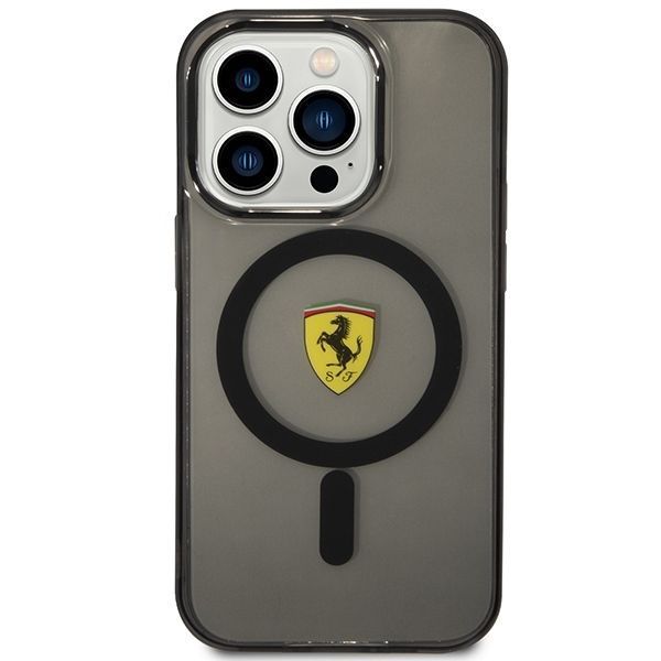 Pokrowiec Ferrari Translucent MagSafe dla iPhone 14 Pro - Czarny