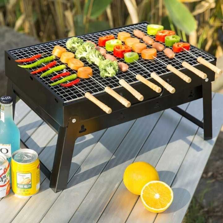 Składany Grill, przenośny turystyczny + Akcesoria Grillowe ZESTAW XL